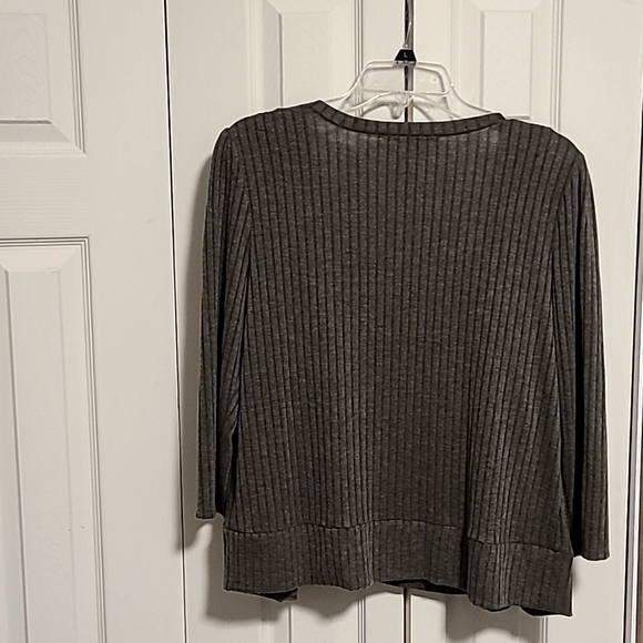 Apt. 9 Sweater Set Ribbed Button Down Cardigan and Tank Cami Size L - Picture 3 of 6